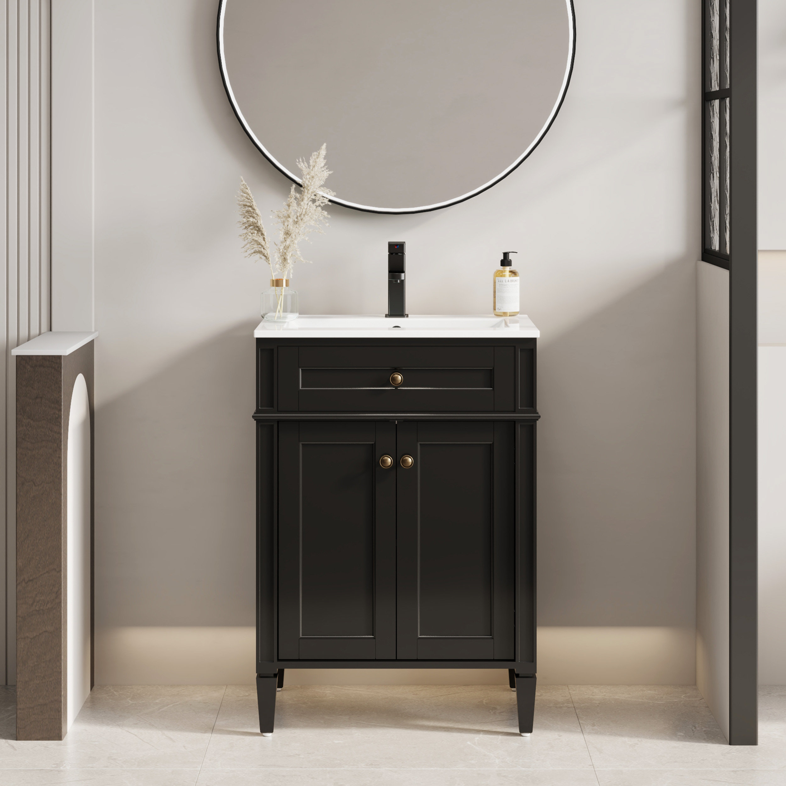Charlton Home® Dayan 24" Freestanding Mid-century Modern Bathroom ...